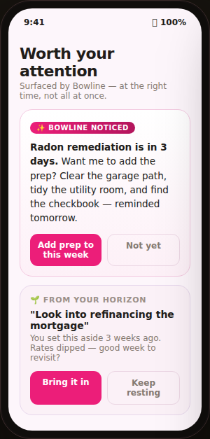 AI resurfacing a deferred intention